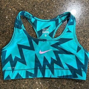 Nike Dri-FIT Women's Blue and Pink Sports Bra
